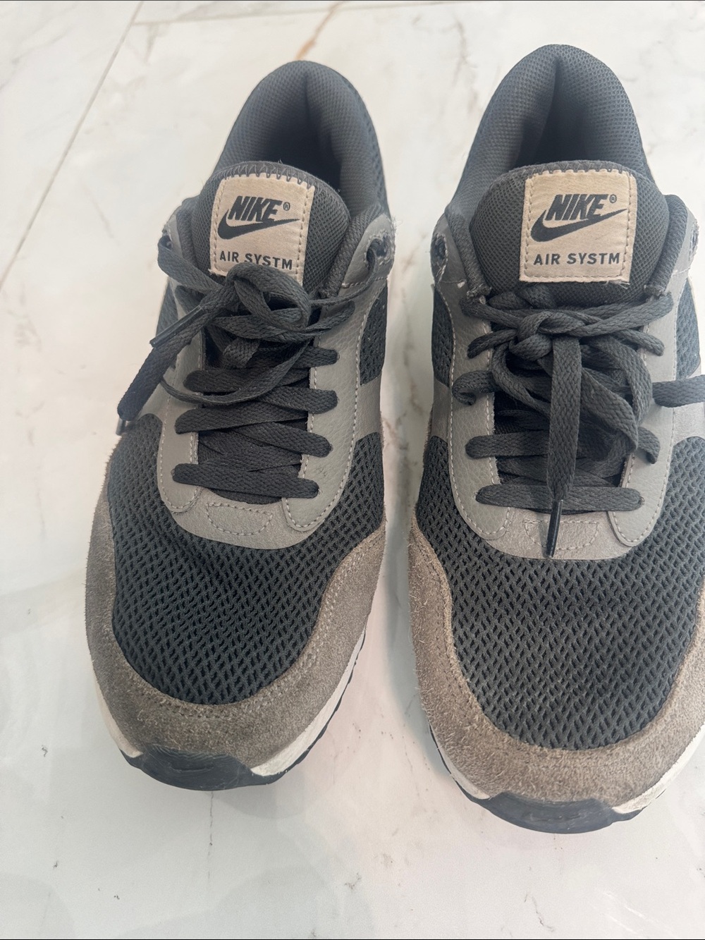 Nike Men’s Air System Sneakers in Gray and Black